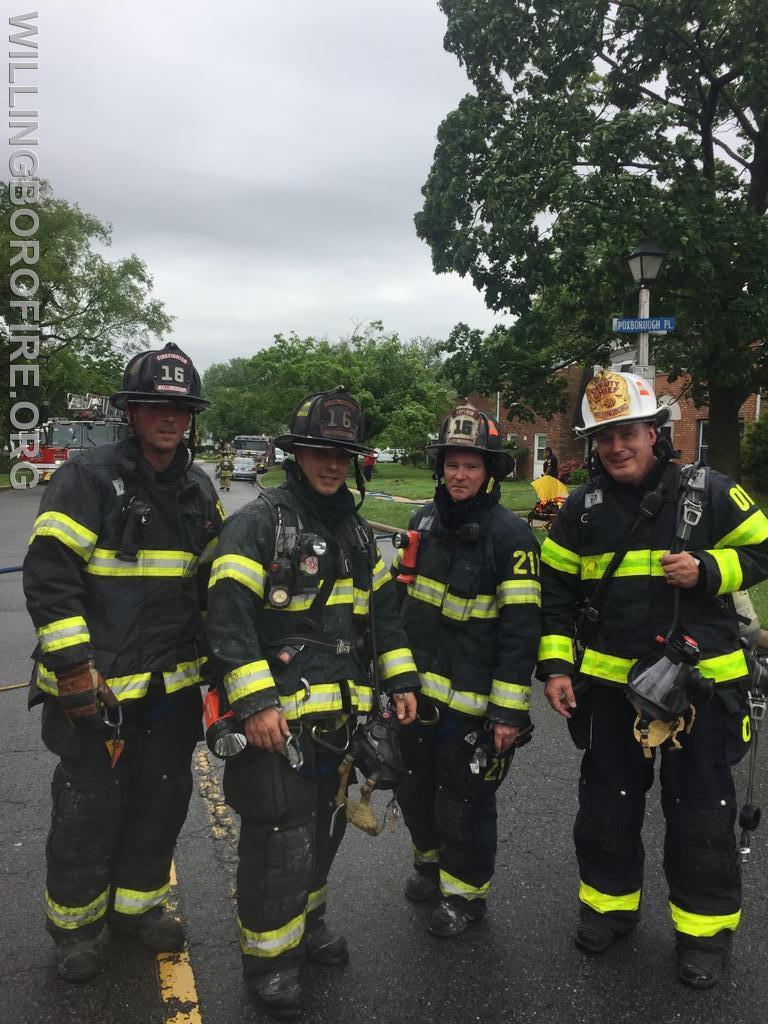 Firefighters Priest, Centrone, Captain Gardner, and Deputy Chief Clark.