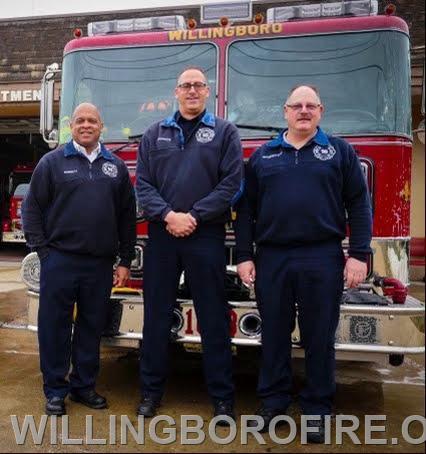 Chief Burnett, firefighter Anderson, and Deputy Chief Sitzenstock.   