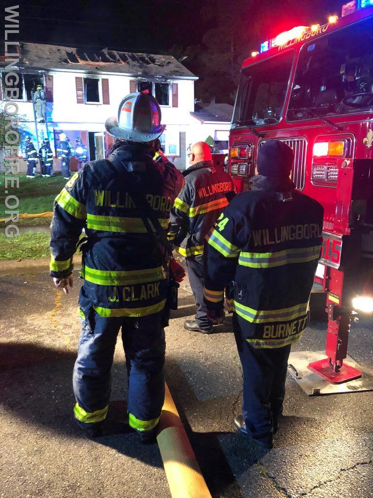 Deputy Chief Clark and Chief Burnett at an all hands fire.