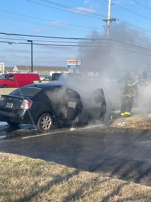 C-platoon handling an auto fire on Route 130.