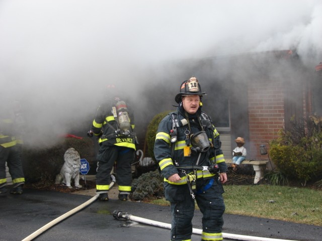 Captain Sitzenstock at a working fire on Maplewick Lane